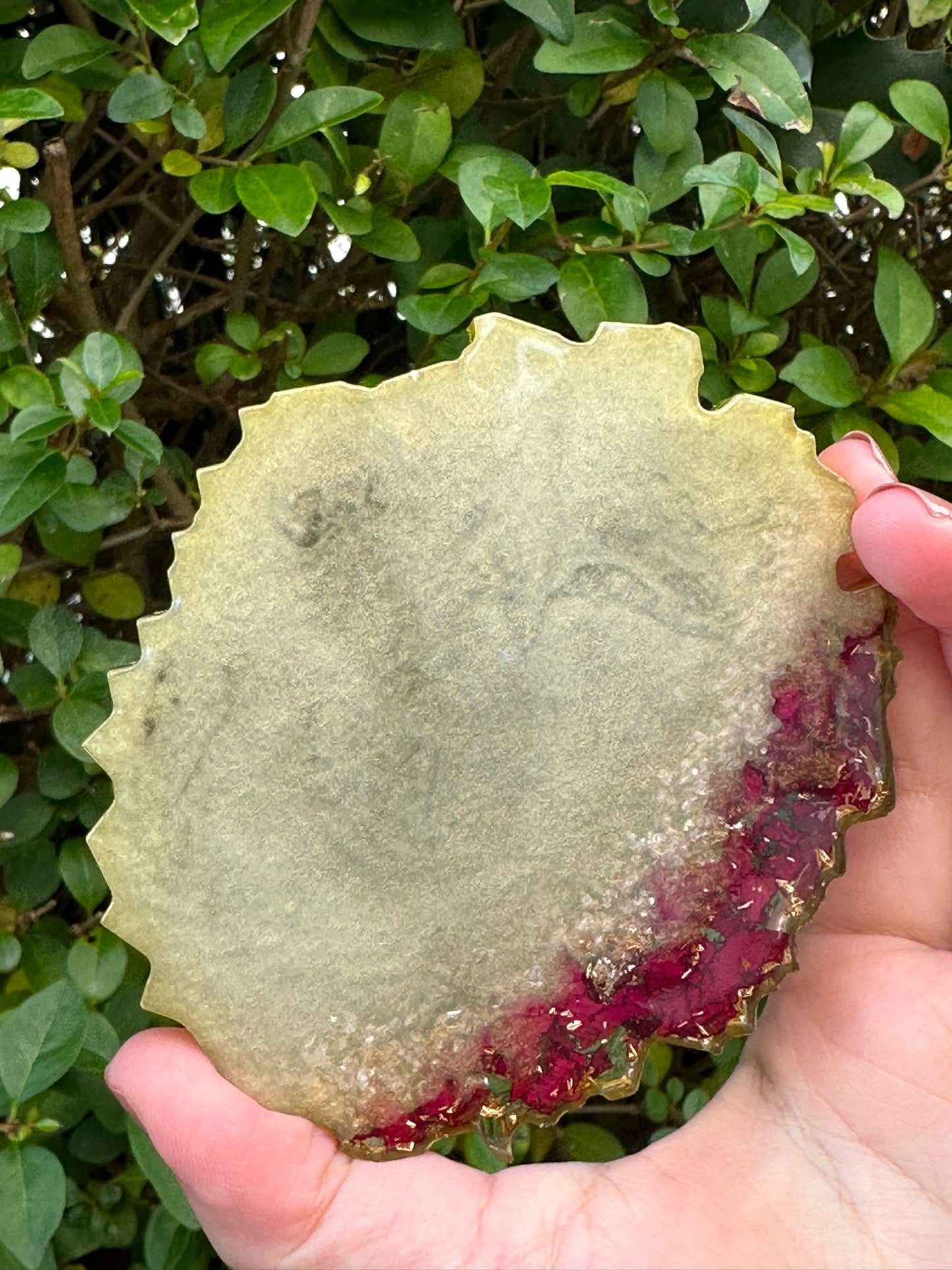 Ayatul Kursi Plaque with stand| Resin Islamic Gift |Handcrafted Muslim Wedding Favor |Agate Geode Style Silver Gold | Roses| Crushed Stones - ResinsGiftShopUK